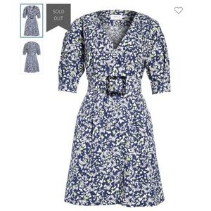 NWT Tanya Taylor Coral Floral Linen Blend Mini Dress Women’s Size 8